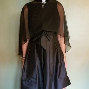 Black Velvet/satin Evening dress